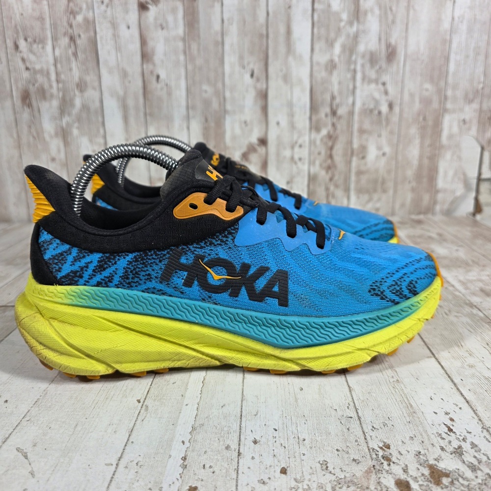 Hoka Challenger ATR 7 Diva Blue Yellow Trail Running Shoes 1134498 Womens 8B